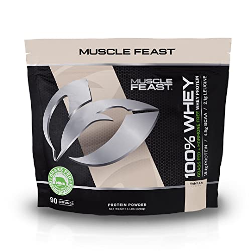 Muscle Feast 100% Grass-Fed Whey Protein, Pastured Raised Hormone Free All Natural