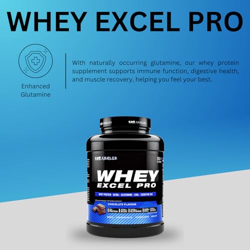 Out Angled Whey Excel Pro Whey Protein Powder Vanilla Flavour, 2kg, 66 Servings, High Protein Powder