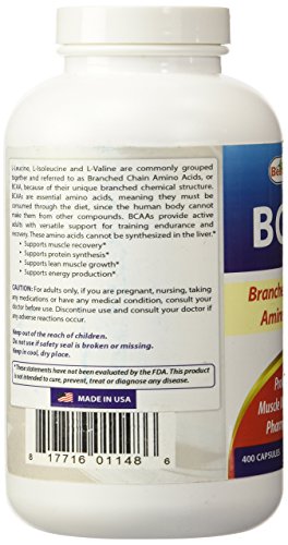 Best Naturals BCAA Branch Chain Amino Acid, 3200mg per Serving, 400 Capsules