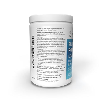 Dr. Berg Hydration Keto Electrolyte Powder - Enhanced w/ 1,000mg of Potassium & Real