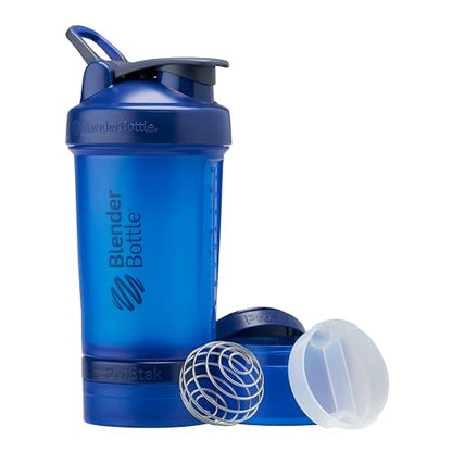 BlenderBottle Shaker Bottle with Pill Organizer and Storage for Protein Powder, Classic V2 ProStak System