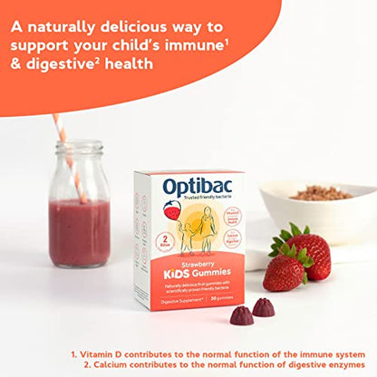 Optibac Kids Probiotic with Vitamin D & Calcium for Immune System Support & Gut Health