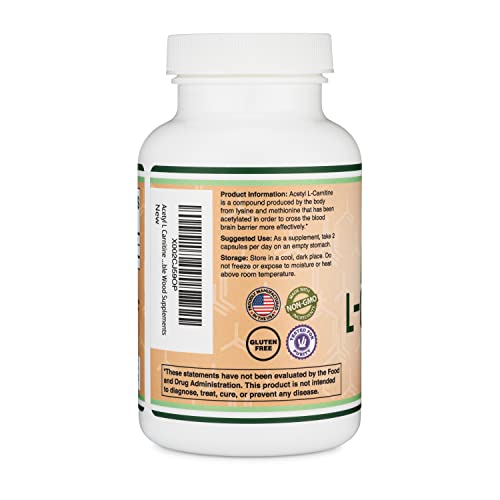 Acetyl L-Carnitine 1,000mg Per Serving, 150 Capsules (ALCAR for Brain Function Support