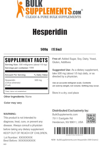 BULKSUPPLEMENTS.COM Hesperidin Powder - Hesperidin Supplement from Citrus