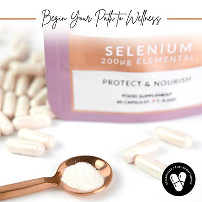 Selenium Supplements - Selenium Capsules for Hair, Skin, Nails & Cognitive Function