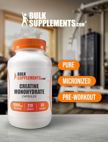 BULKSUPPLEMENTS.COM Creatine Monohydrate Capsules - Micronized Creatine Monohy