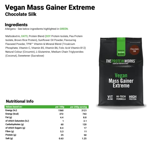 Protein Works - Vegan Mass Gainer Extreme | High Calorie Protein Powder | Weight Gainer