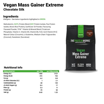 Protein Works - Vegan Mass Gainer Extreme | High Calorie Protein Powder | Weight Gainer