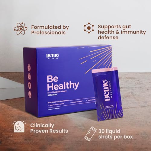 Be Healthy 3-in-1 Liquid Probiotics for Women and Men - Vitamin C, Zinc, Elderberry