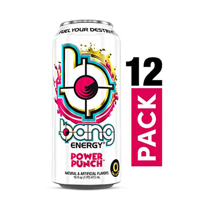 Bang Energy Power Punch, Sugar-Free Energy Drink, 16-Ounce (Pack of 12)