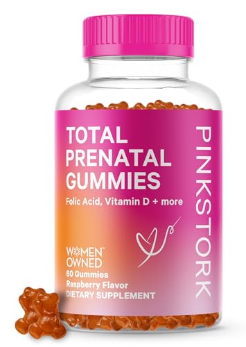 Pink Stork Total Prenatal Vitamin Gummies for Women with Folic Acid, Vitamin D, and Vitamin B6