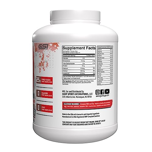 Giant Edge Series 100% Whey Protein Isolate - 25g Pure Whey Isolate - Zero Sugar