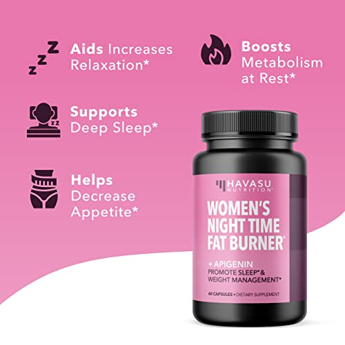 Night Time Fat Burner for Women | Weight Loss and Sleep Support Blend With Apigenin