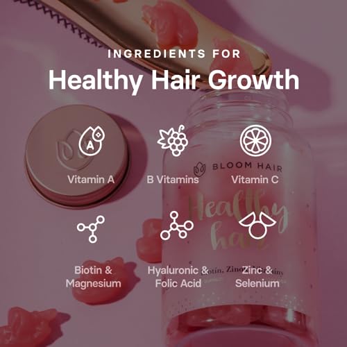 Bloom Hair Gummies for Faster Hair Growth & Biotin Vitamins for Rapid Hair Growth