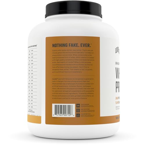 Levels Grass Fed 100% Whey Protein, No Hormones, Vanilla Cinnamon, 5LB