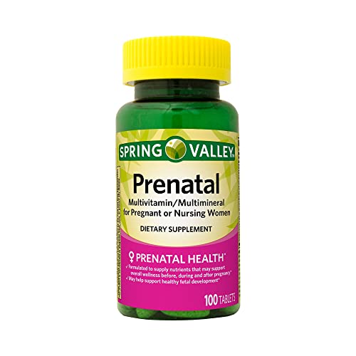 Spring Valley Prenatal Multivitamin - 100 Tablets of Essential Nutrients for You and Your Growing Baby