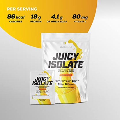 BioTechUSA Juicy Isolate | Gluten-Free, Lactose-Free, Sugar-Free | Refreshing Protein Soft Drink