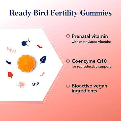 Best Nest Wellness Ready Bird Fertility Gummy Vitamins, Prenatal Multivitamin Gummies