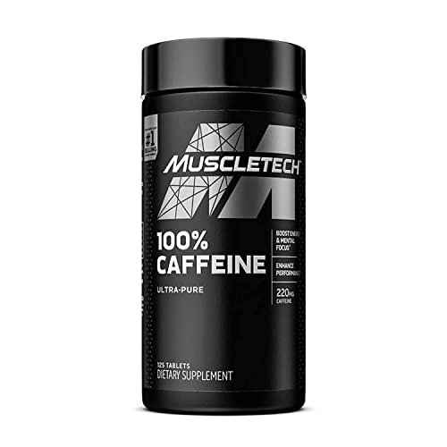 Caffeine Pills, MuscleTech 100% Caffeine Energy Supplements, PreWorkout