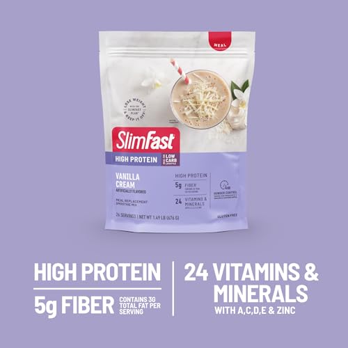 SlimFast High Protein Meal Replacement Powder, 26 Servings, Advanced Nutrition