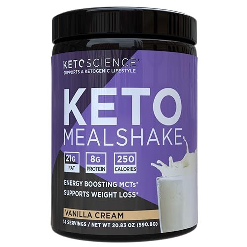 Keto Science Ketogenic Meal Shake Vanilla Dietary Supplement, Rich in MCTs and Protein