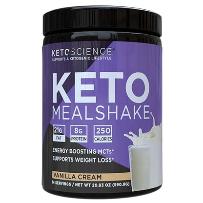 Keto Science Ketogenic Meal Shake Vanilla Dietary Supplement, Rich in MCTs and Protein