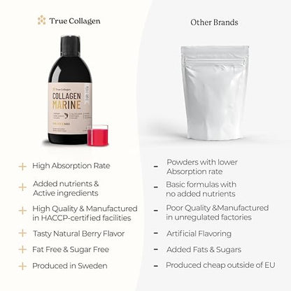 True Collagen - Premium 11000mg Collagen Marine I Pure Hydrolyzed Collagen (Type I & III)