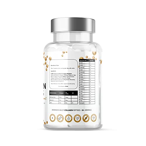 Pure Collagen Supplements Capsules Grass Fed Advanced Multi Collagen Peptides