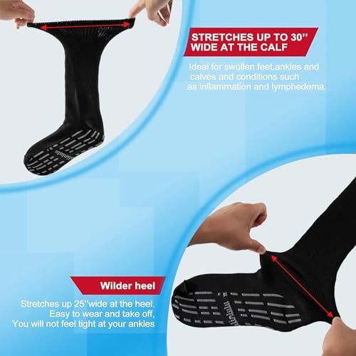 Bulinlulu Extra Width Diabetic Socks Women Men-4 Pairs Super Wide Edema