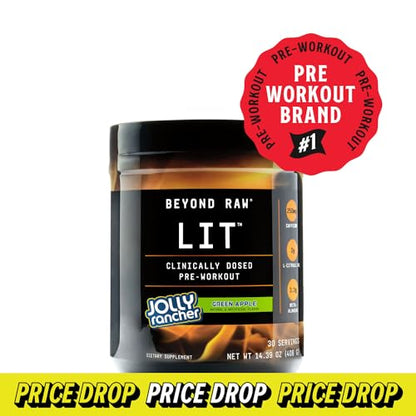 BEYOND RAW LIT | Clinically Dosed Pre-Workout Powder | Contains Caffeine, L-Citruline