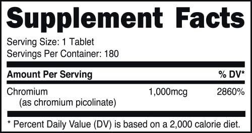 Bucked Up Chromium Picolinate 1000mcg Per Serving, Bucked Up Essentials (180 Servings