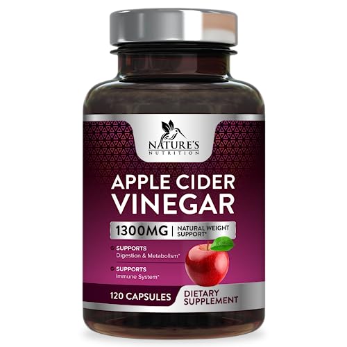 Apple Cider Vinegar Capsules for Detox and Cleanse, Digestion and Immune Support 