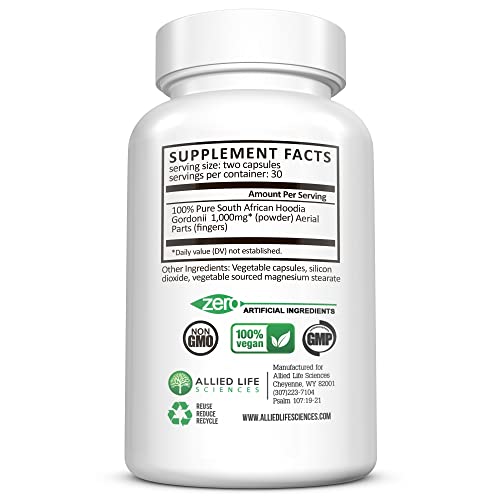 Hoodia Gordonii - Natural Vegan Appetite Suppressant Pills. Stimulant Free Unlike Most Diet Pills