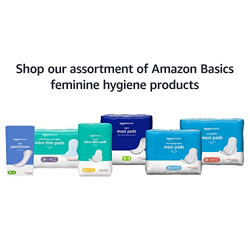 Amazon Basics Thick Maxi Pads with Flexi-Wings for Periods, Long Length, Super Absorbency