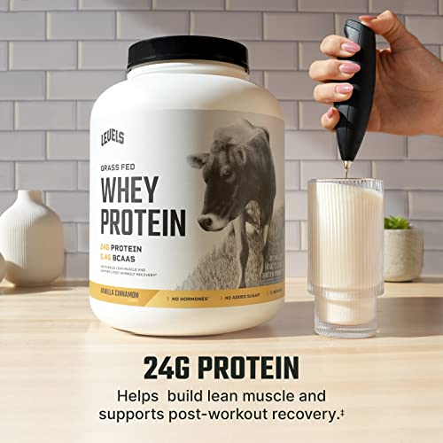 Levels Grass Fed 100% Whey Protein, No Hormones, Vanilla Cinnamon, 5LB