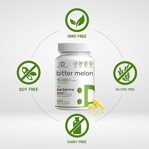 Bitter Melon with Berberine Supplement 15,000mg Per Serving, 300 Capsules | 15:1 Wild