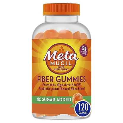 Metamucil Fiber Supplement Gummies, Sugar Free Orange Flavor, 5g Prebiotic Plant Based 