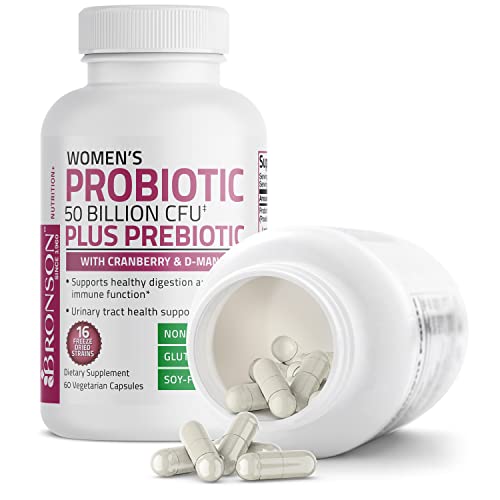 Bronson Women's Probiotic 50 Billion CFU + Prebiotic with Cranberry & D-Mannose