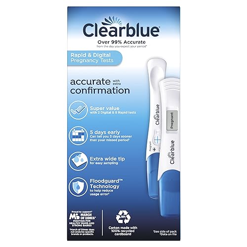 Clearblue Pregnancy Test Combo Pack, 10ct - Digital with Smart Countdown & Rapid