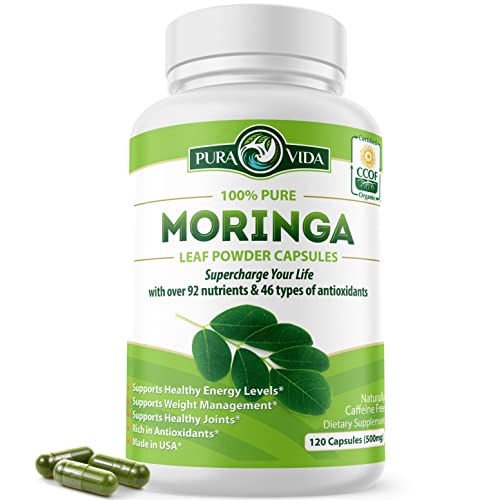 PURA VIDA Moringa Capsules Single Origin Moringa Powder Organic. Moringa Leaf