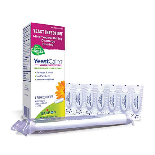 Boiron YeastCalm Homeopathic Suppositories for Yeast Infections, Burning, Discharge