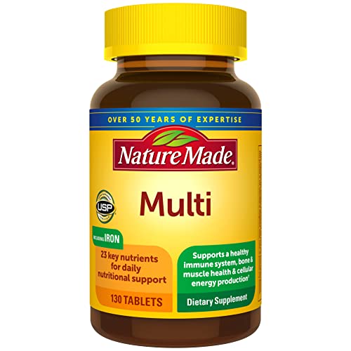 Nature Made Multivitamin Tablets with Iron, Multivitamin for Women and Men 