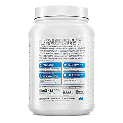 MuscleTech Grass Fed Whey Protein Powder for Muscle Gain, 1.8 lbs