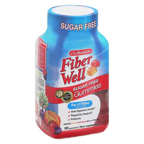 Vitafusion Fiber Well Sugar Free Fiber Supplement, Peach, Strawberry And Blackberry