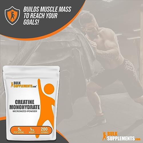 BulkSupplements Micronized Creatine Monohydrate Powder (1 kilogram)