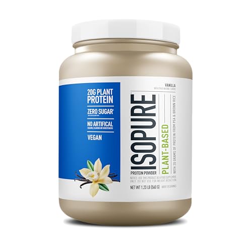 Isopure Vanilla Vegan Protein Powder, with Monk Fruit Sweetener & Amino Acids, Post Work