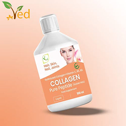 Liquid Collagen Peptides Supplement, Faster Absorption Dietary Hydrolyzed Drink