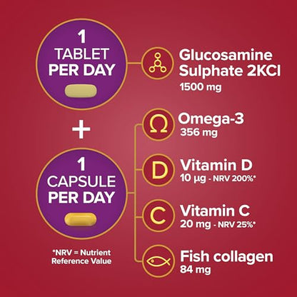 Seven Seas JointCare Max, With High-Strength Glucosamine plus Omega-3, Collagen