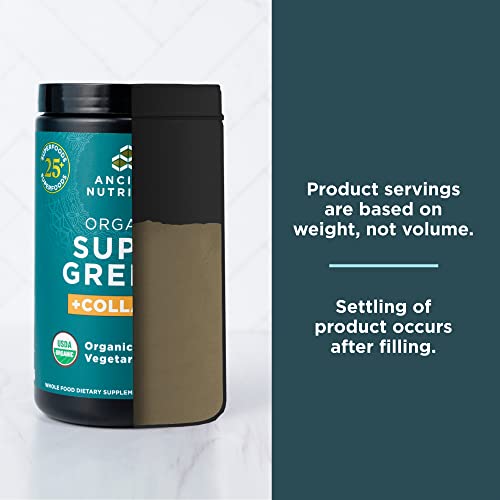 Ancient Nutrition Supergreens Powder, Organic Superfood Powder with Collagen