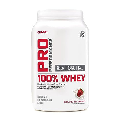 GNC Pro Performance 100% Whey Protein Powder - Creamy Strawberry, 25 Servings